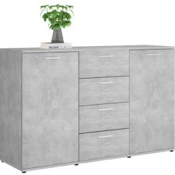 Hommoo Buffet Gris Beton 120x35,5x75 Cm Agglomere -Buffet et enfilade Soldes 54168066 4