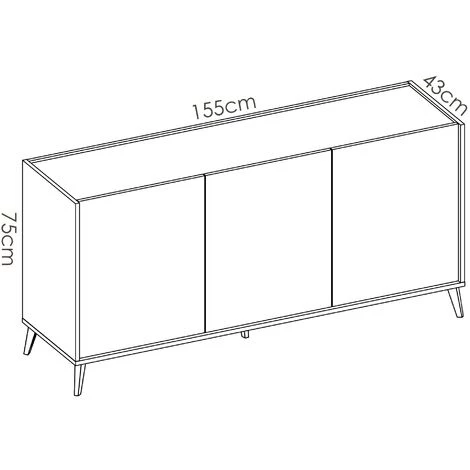 CAESAROO Buffet De Salon 155 Cm Abby Blanc Mat Et Naturel Avec Trois Portes | Blanc Et Naturel 5 CAESAROO Buffet De Salon 155 Cm Abby Blanc Mat Et Naturel Avec Trois Portes | Blanc Et Naturel – Image 5