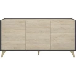 CAESAROO Buffet De Salon 155 Cm Abby Graphite Et Naturel Avec Trois Portes | Graphite Et Naturel 7 CAESAROO Buffet De Salon 155 Cm Abby Graphite Et Naturel Avec Trois Portes | Graphite Et Naturel -Buffet et enfilade Soldes 54287905 3