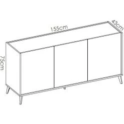 CAESAROO Buffet De Salon 155 Cm Abby Graphite Et Naturel Avec Trois Portes | Graphite Et Naturel 9 CAESAROO Buffet De Salon 155 Cm Abby Graphite Et Naturel Avec Trois Portes | Graphite Et Naturel -Buffet et enfilade Soldes 54287905 5