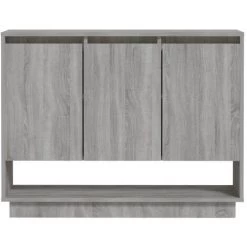 Buffet Sonoma Gris 97x31x75 Cm Aggloméré VidaXL -Buffet et enfilade Soldes 54312727 5