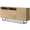 BESTMOBILIER Kyle - Buffet Bas - Bois Et Métal Noir - 180 Cm - Style Industriel Couleur - Bois - Bois