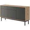 BESTMOBILIER Malo - Buffet Bas - Bois Et Gris - 154 Cm - Style Industriel Couleur - Bois / Gris - Bois / Gris