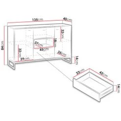 BESTMOBILIER Odin - Buffet Bas - Bois Et Métal Noir - 135 Cm - Style Industriel Couleur - Bois - Bois 5 BESTMOBILIER Odin - Buffet Bas - Bois Et Métal Noir - 135 Cm - Style Industriel Couleur - Bois - Bois -Buffet et enfilade Soldes 54347571 3