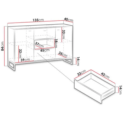 BESTMOBILIER Odin - Buffet Bas - Bois Et Métal Noir - 135 Cm - Style Industriel Couleur - Bois - Bois 3 BESTMOBILIER Odin - Buffet Bas - Bois Et Métal Noir - 135 Cm - Style Industriel Couleur - Bois - Bois – Image 3