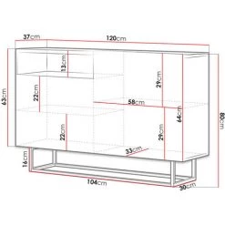 BESTMOBILIER Kyle - Buffet Bas - Bois Et Métal Noir - 120 Cm - Style Industriel Couleur - Bois - Bois 5 BESTMOBILIER Kyle - Buffet Bas - Bois Et Métal Noir - 120 Cm - Style Industriel Couleur - Bois - Bois -Buffet et enfilade Soldes 54347573 3