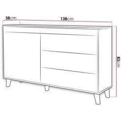 BESTMOBILIER Lord - Buffet Bas - Bois Et Noir - 138 Cm - Style Industriel Couleur - Bois - Bois -Buffet et enfilade Soldes 54347575 3