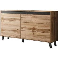 BESTMOBILIER Lord - Buffet Bas - Bois Et Noir - 138 Cm - Style Industriel Couleur - Bois - Bois -Buffet et enfilade Soldes 54347575 4