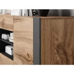 BESTMOBILIER Willow - Buffet Bas - Bois Et Gris - 164 Cm - Style Industriel Couleur - Bois / Gris - Bois / Gris 7 BESTMOBILIER Willow - Buffet Bas - Bois Et Gris - 164 Cm - Style Industriel Couleur - Bois / Gris - Bois / Gris -Buffet et enfilade Soldes 54347640 3