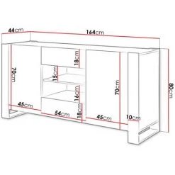 BESTMOBILIER Willow - Buffet Bas - Bois Et Gris - 164 Cm - Style Industriel Couleur - Bois / Gris - Bois / Gris 8 BESTMOBILIER Willow - Buffet Bas - Bois Et Gris - 164 Cm - Style Industriel Couleur - Bois / Gris - Bois / Gris -Buffet et enfilade Soldes 54347640 4