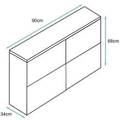 DESIGN AMEUBLEMENT Buffet Bahut 4 Portes | 90 X 68 X 34cm | Couleur Blanc Et Sonoma Finition Mat | Meuble De Rangement | Modèle ZOEL - Blanc -Buffet et enfilade Soldes 54389645 4