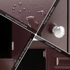 COSTWAY Buffet De Cuisine, Avec Casier à Vin, Etagères, 1 Tiroir Et 2 Armoires, 117 X 40,5 X 82,5 CM Café 7 COSTWAY Buffet De Cuisine, Avec Casier à Vin, Etagères, 1 Tiroir Et 2 Armoires, 117 X 40,5 X 82,5 CM Café -Buffet et enfilade Soldes 54466843 3