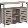 VASAGLE Meuble De Rangement, Buffet, Meuble De Cuisine, Avec Placard Et étagères, Portes à Persiennes, Pour Salle à Manger, Salon, Couloir, Chambre, Style Industriel, Grège Et Noir Par SONGMICS LSC079B02 - Grège Et Noir