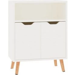 YOUTHUP Buffet Blanc Brillant 60x30x72 Cm Aggloméré - Blanc 6 YOUTHUP Buffet Blanc Brillant 60x30x72 Cm Aggloméré - Blanc -Buffet et enfilade Soldes 54514460 2
