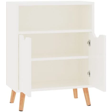 YOUTHUP Buffet Blanc Brillant 60x30x72 Cm Aggloméré - Blanc 5 YOUTHUP Buffet Blanc Brillant 60x30x72 Cm Aggloméré - Blanc – Image 5