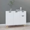 YOUTHUP Buffet Blanc Brillant 90x30x72 Cm Aggloméré - Blanc