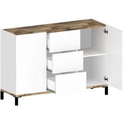 AHD AMAZING HOME DESIGN Buffet 120x40cm 2 Portes 3 Tiroirs Meuble Salon Cuisine Odessa Light 8 AHD AMAZING HOME DESIGN Buffet 120x40cm 2 Portes 3 Tiroirs Meuble Salon Cuisine Odessa Light -Buffet et enfilade Soldes 54641534 4