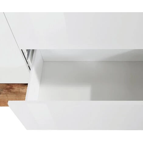 AHD AMAZING HOME DESIGN Buffet Meuble Salon 220x40cm 4 Portes 3 Tiroirs Cuisine Mavis Wood 5 AHD AMAZING HOME DESIGN Buffet Meuble Salon 220x40cm 4 Portes 3 Tiroirs Cuisine Mavis Wood – Image 5