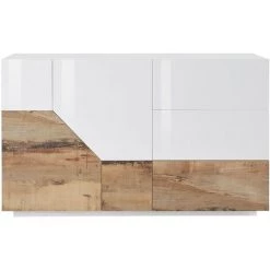 AHD AMAZING HOME DESIGN Buffet 140x43cm Buffet Salon Cuisine 2 Portes 3 Tiroirs Mira Wood -Buffet et enfilade Soldes 54641542 3