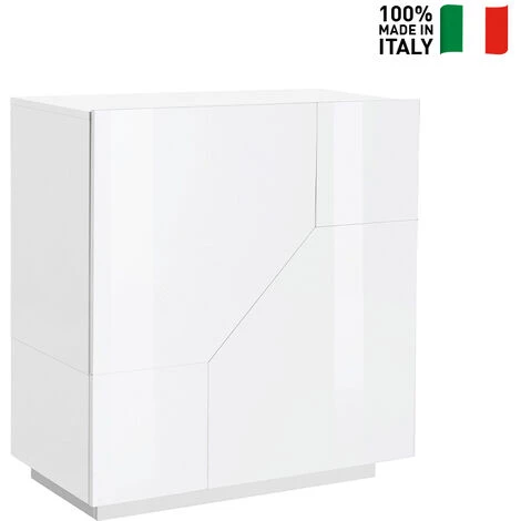 AHD AMAZING HOME DESIGN Buffet 80x43cm Blanc 2 Compartiments Salon Cuisine Adara 2 AHD AMAZING HOME DESIGN Buffet 80x43cm Blanc 2 Compartiments Salon Cuisine Adara – Image 2