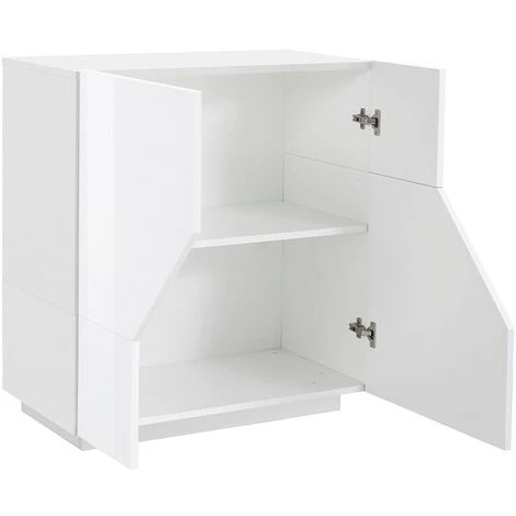AHD AMAZING HOME DESIGN Buffet 80x43cm Blanc 2 Compartiments Salon Cuisine Adara 5 AHD AMAZING HOME DESIGN Buffet 80x43cm Blanc 2 Compartiments Salon Cuisine Adara – Image 5