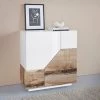 AHD AMAZING HOME DESIGN Buffet 80x43cm 2 Compartiments Salon Cuisine Chambre Moderne Adara Wood