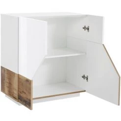 AHD AMAZING HOME DESIGN Buffet 80x43cm 2 Compartiments Salon Cuisine Chambre Moderne Adara Wood -Buffet et enfilade Soldes 54641544 5