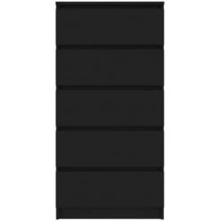 Topdeal Buffet à Tiroirs Noir 60x35x121 Cm Aggloméré FF801410_FR -Buffet et enfilade Soldes 54643249 4