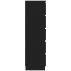 Topdeal Buffet à Tiroirs Noir 60x35x121 Cm Aggloméré FF801410_FR -Buffet et enfilade Soldes 54643249 5