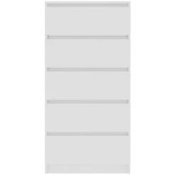 Topdeal Buffet à Tiroirs Blanc 60x35x121 Cm Aggloméré FF801409_FR -Buffet et enfilade Soldes 54643286 4