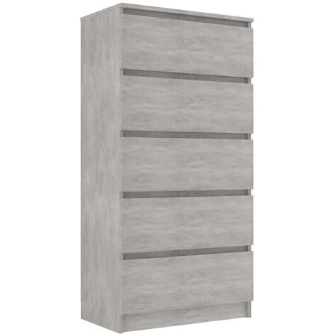 Topdeal Buffet à Tiroirs Gris Béton 60x35x121 Cm Aggloméré FF801413_FR 2 Topdeal Buffet à Tiroirs Gris Béton 60x35x121 Cm Aggloméré FF801413_FR – Image 2