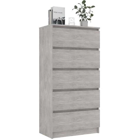 Topdeal Buffet à Tiroirs Gris Béton 60x35x121 Cm Aggloméré FF801413_FR 3 Topdeal Buffet à Tiroirs Gris Béton 60x35x121 Cm Aggloméré FF801413_FR – Image 3