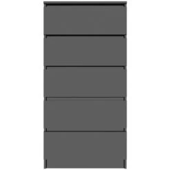 Topdeal Buffet à Tiroirs Noir Brillant 60x35x121 Cm Aggloméré FF801416_FR -Buffet et enfilade Soldes 54644025 4