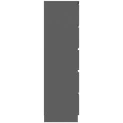 Topdeal Buffet à Tiroirs Noir Brillant 60x35x121 Cm Aggloméré FF801416_FR -Buffet et enfilade Soldes 54644025 5