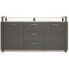 CAESAROO Buffet 180x45 Cm Elba Chêne Clair Et Gris Anthracite Avec Deux Portes Et Trois Tiroirs | Chêne Et Gris