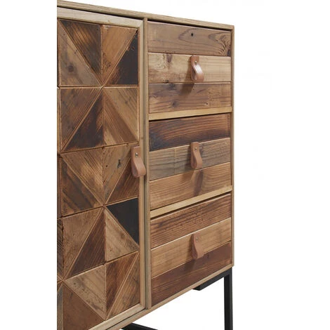 Buffet, Bahut 1 Porte Et 3 Tiroirs En Bois De Sapin Coloris Naturel - Longueur 80 X Hauteur 80 X Largeur 35 Cm -PEGANE- 3 Buffet, Bahut 1 Porte Et 3 Tiroirs En Bois De Sapin Coloris Naturel - Longueur 80 X Hauteur 80 X Largeur 35 Cm -PEGANE- – Image 3