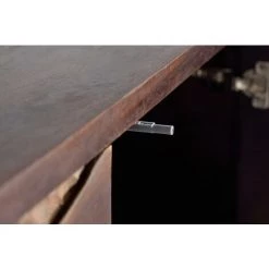 Buffet Bahut En Bois De Manguier Coloris Marron - Longueur 190 X Profondeur 40 X Hauteur 80 Cm -PEGANE- -Buffet et enfilade Soldes 54658629 4