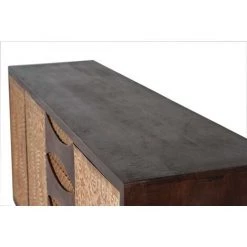 Buffet Bahut En Bois De Manguier Coloris Marron - Longueur 190 X Profondeur 40 X Hauteur 80 Cm -PEGANE- -Buffet et enfilade Soldes 54658629 5