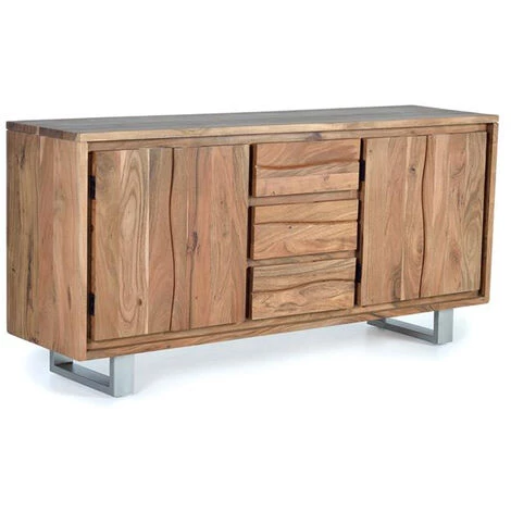 Buffet Bahut En Bois D'acacia Coloris Naturel - Longueur 172 X Profondeur 45 X Hauteur 82 Cm -PEGANE- 1 Buffet Bahut En Bois D'acacia Coloris Naturel - Longueur 172 X Profondeur 45 X Hauteur 82 Cm -PEGANE-