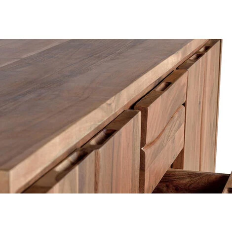 Buffet Bahut En Bois D'acacia Coloris Naturel - Longueur 172 X Profondeur 45 X Hauteur 82 Cm -PEGANE- 4 Buffet Bahut En Bois D'acacia Coloris Naturel - Longueur 172 X Profondeur 45 X Hauteur 82 Cm -PEGANE- – Image 4