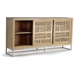 Buffet Bahut En Bois De Manguier Et Métal Coloris Naturel - Longueur 190 X Profondeur 40 X Hauteur 95 Cm -PEGANE- 6 Buffet Bahut En Bois De Manguier Et Métal Coloris Naturel - Longueur 190 X Profondeur 40 X Hauteur 95 Cm -PEGANE- -Buffet et enfilade Soldes 54658664 2