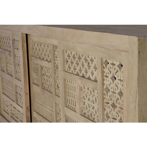 Buffet Bahut En Bois De Manguier Et Métal Coloris Naturel - Longueur 190 X Profondeur 40 X Hauteur 95 Cm -PEGANE- 4 Buffet Bahut En Bois De Manguier Et Métal Coloris Naturel - Longueur 190 X Profondeur 40 X Hauteur 95 Cm -PEGANE- – Image 4