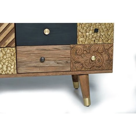 Buffet Bahut En Bois De Manguier Coloris Naturel - Longueur 150 X Profondeur 40 X Hauteur 80 Cm -PEGANE- 5 Buffet Bahut En Bois De Manguier Coloris Naturel - Longueur 150 X Profondeur 40 X Hauteur 80 Cm -PEGANE- – Image 5