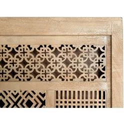 Buffet Meuble De Rangement En Bois De Teck Coloris Naturel - Longueur 140 X Profondeur 40 X Hauteur 170 Cm -PEGANE- -Buffet et enfilade Soldes 54658672 3