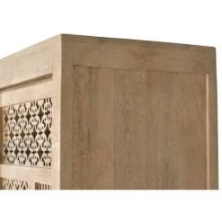 Buffet Meuble De Rangement En Bois De Teck Coloris Naturel - Longueur 140 X Profondeur 40 X Hauteur 170 Cm -PEGANE- -Buffet et enfilade Soldes 54658672 4