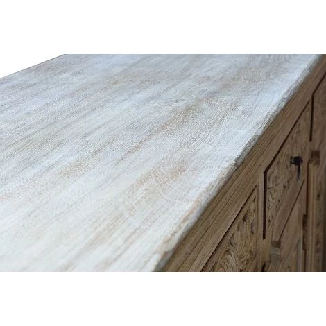 Buffet Bahut En Bois De Manguier Coloris Blanc Vieilli - Longueur 197 X Profondeur 44 X Hauteur 110 Cm -PEGANE- 2 Buffet Bahut En Bois De Manguier Coloris Blanc Vieilli - Longueur 197 X Profondeur 44 X Hauteur 110 Cm -PEGANE- – Image 2