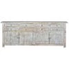 Buffet Bahut En Bois De Manguier Coloris Blanc Vieilli - Longueur 200 X Profondeur 44 X Hauteur 100 Cm -PEGANE-