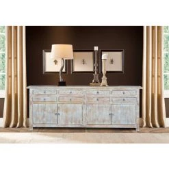 Buffet Bahut En Bois De Manguier Coloris Blanc Vieilli - Longueur 200 X Profondeur 44 X Hauteur 100 Cm -PEGANE- 5 Buffet Bahut En Bois De Manguier Coloris Blanc Vieilli - Longueur 200 X Profondeur 44 X Hauteur 100 Cm -PEGANE- -Buffet et enfilade Soldes 54658816 3
