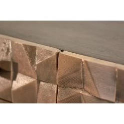 Buffet Bahut En Bois De Manguier / Fer Coloris Marron Foncé - Longueur 142 X Profondeur 42 X Hauteur 80 Cm -PEGANE- -Buffet et enfilade Soldes 54658853 3