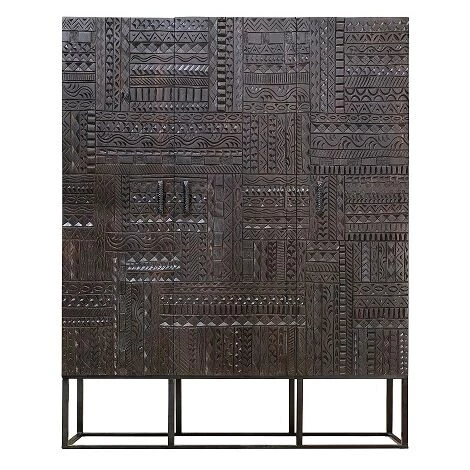 Buffet Bahut En Bois De Manguier / Fer Coloris Noyer Foncé - Longueur 120 X Profondeur 40 X Hauteur 135 Cm -PEGANE- 1 Buffet Bahut En Bois De Manguier / Fer Coloris Noyer Foncé - Longueur 120 X Profondeur 40 X Hauteur 135 Cm -PEGANE-